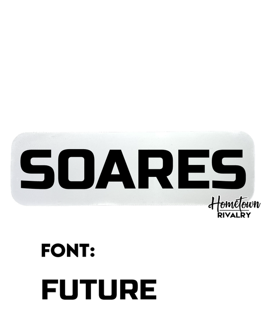 Laser Cut Jersey Name Bar (Prices vary based on bar size)